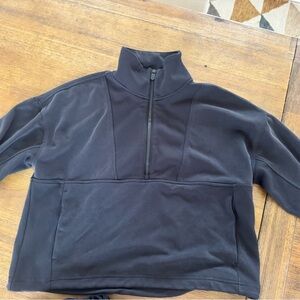 Athleta Small Black Quarter-Zip Pullover long sleeve